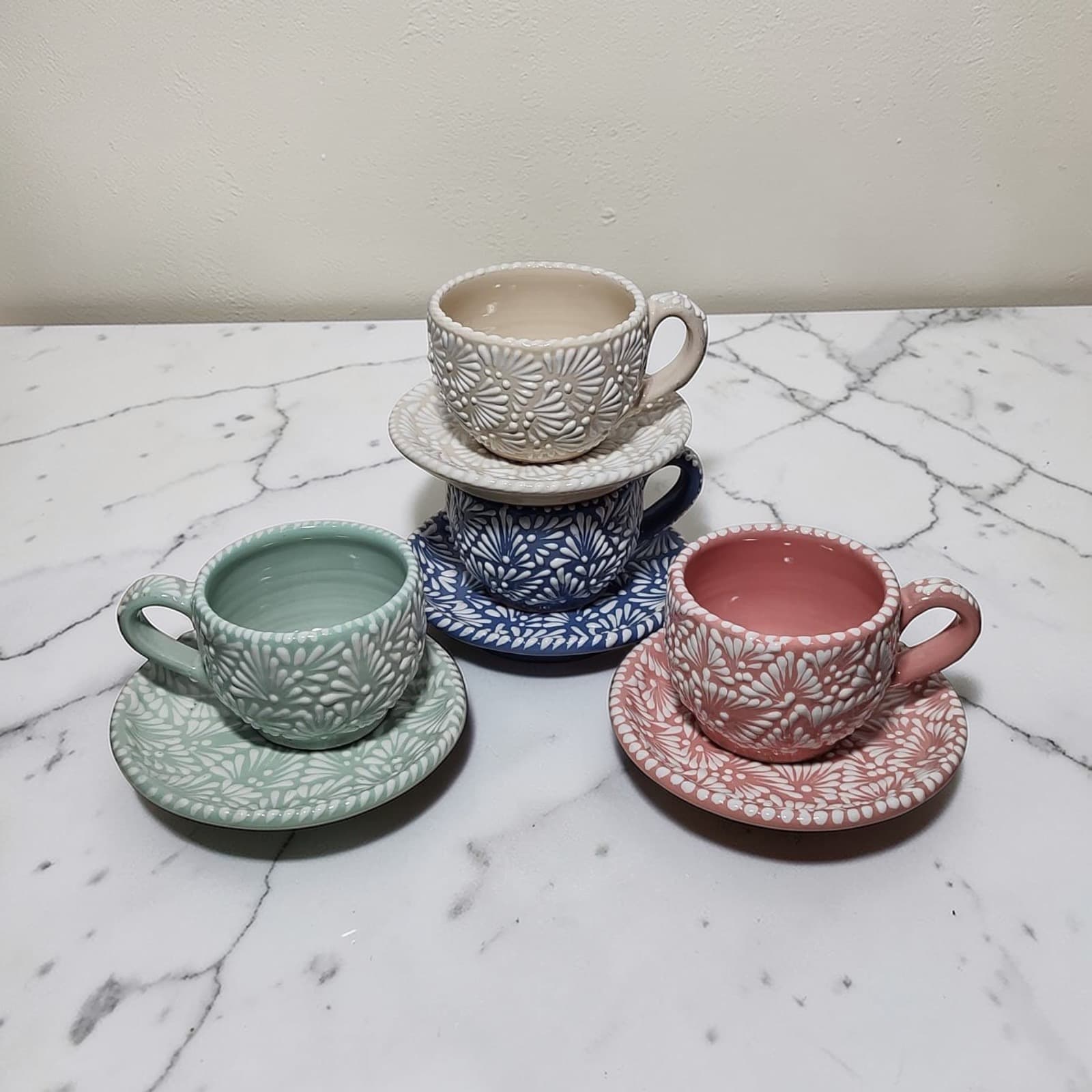 Taza con Plato — Trío Pastel