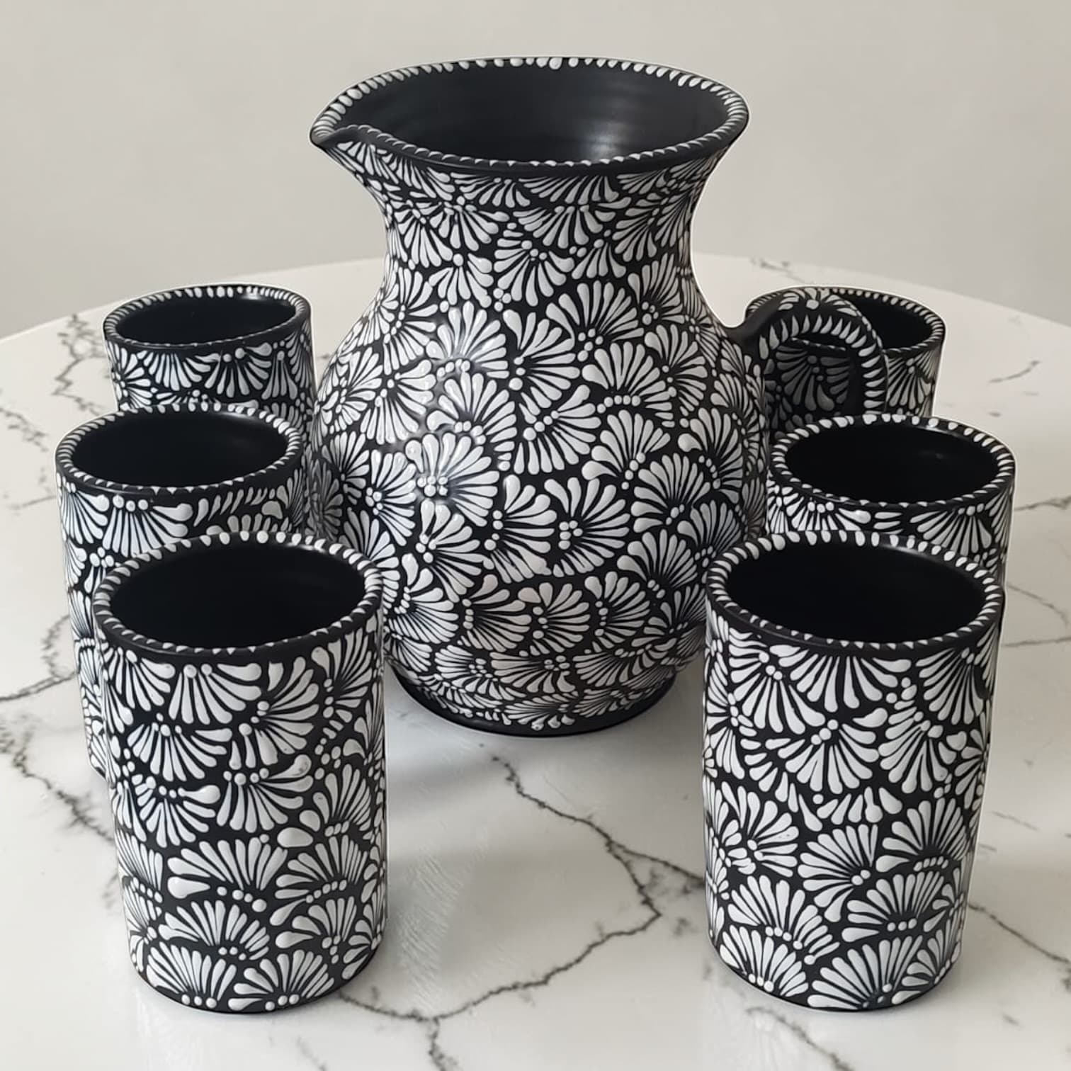 Set de Jarra — Negro y Blanco