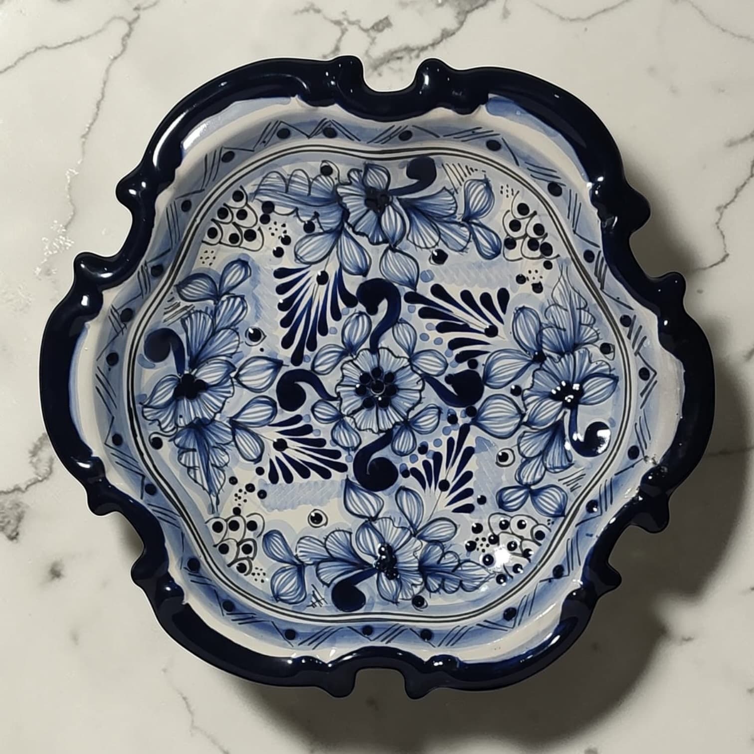 Plato Barroco — Azul Tradicional